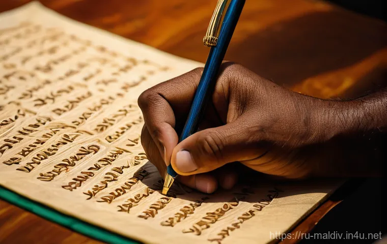 몰디브 주요 언어 디베히 - **Prompt 1: The Confluence of Ancient Tongues**
    "A vibrant historical scene depicting ancient Ma...