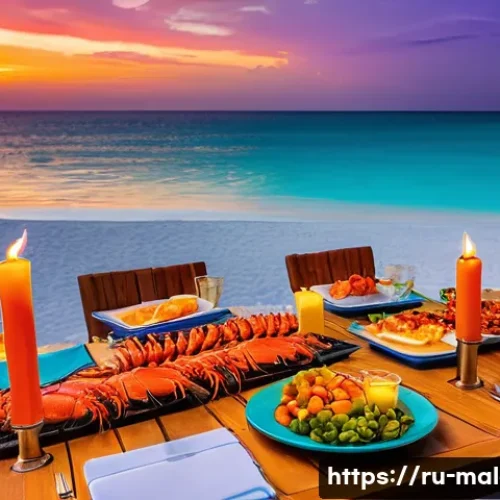Home 11 몰디브 바베큐 디너 - **Prompt 1: Romantic Maldivian Sunset Beach BBQ**
"A stunning, romantic scene on a pristine whit...
